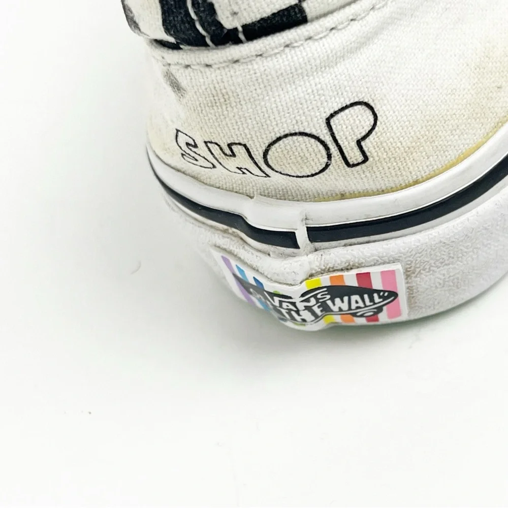 VANS x FLOUR SHOP Classic Slip On Graphic Top Checkered Heel Shoes, Size 3